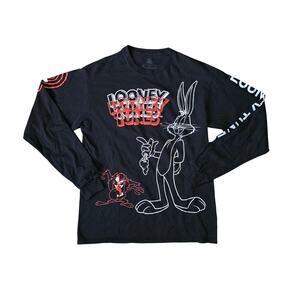 Looney Tunes Long Sleeve T-Shirt Men’s M Black Bugs Sylvester Taz